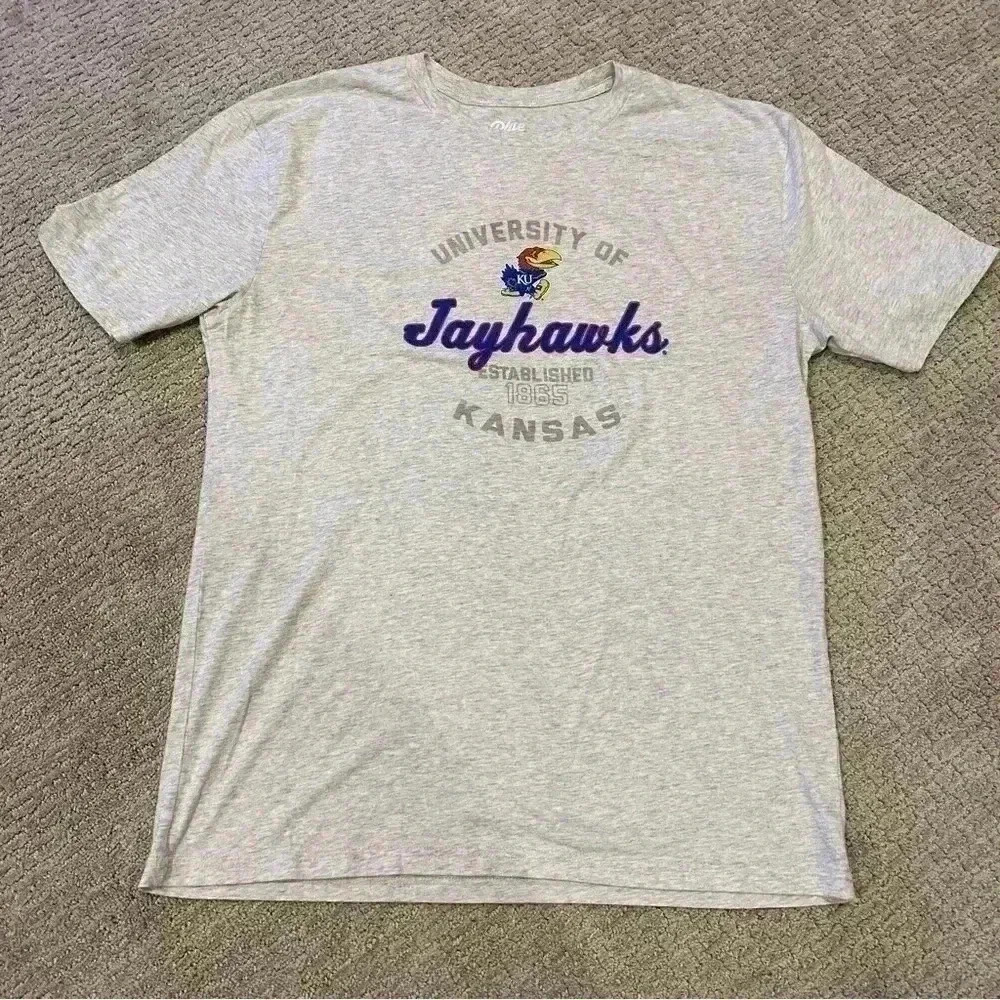 Kansas Jayhawks Blue 84 T-Shirt Men’s size XL color Heather gray‎